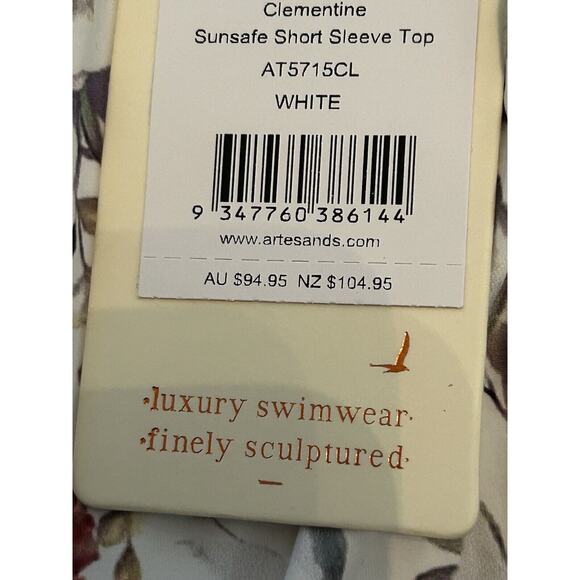 Artesands NWT Clementine White Seurat Short Sleeve Sunsafe Top White Size 10 - Picture 4 of 8